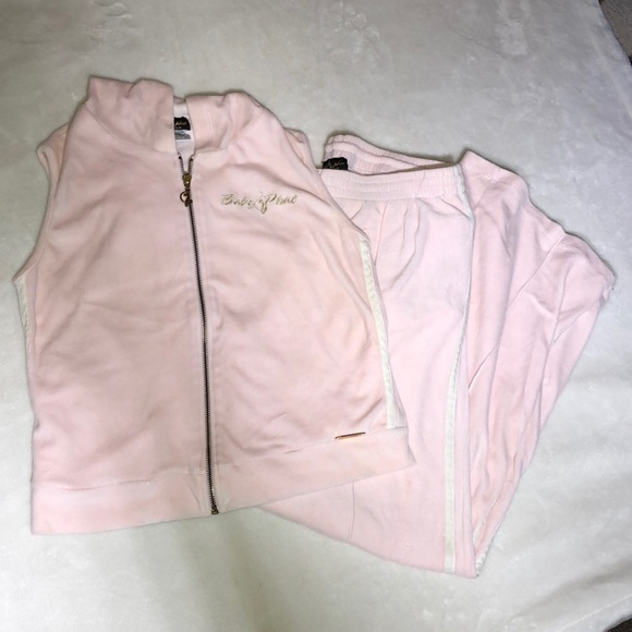 light pink velour tracksuit